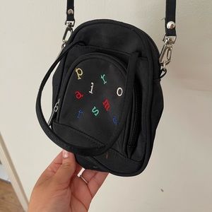 Vintage Mini Backpack Cross Body Black Bag 90s